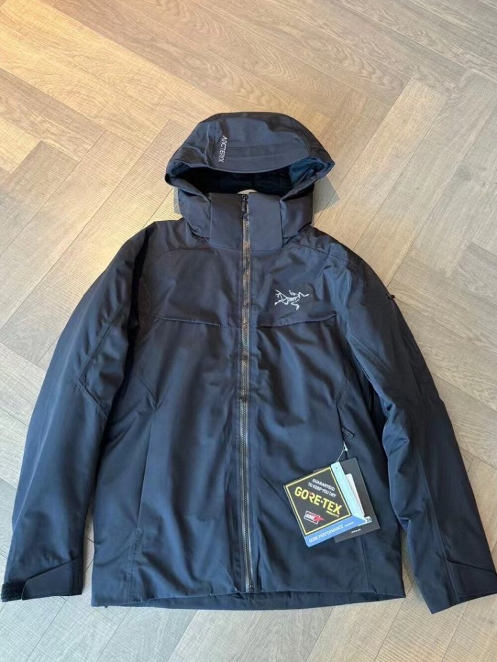 Men's Black Down-Filled Ski Jacket / Shell Jacket XL